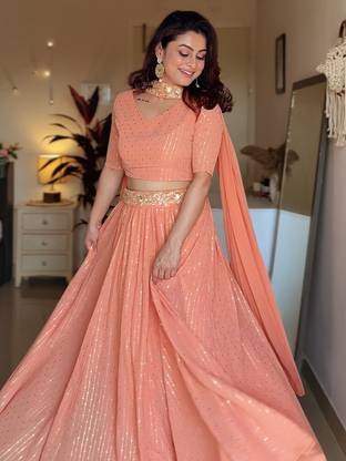 Janasya Printed Stitched Lehenga Choli