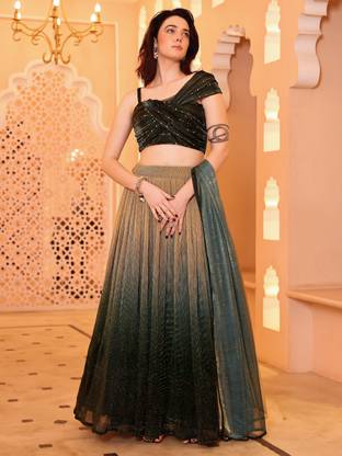 PURVAJA Digital Print Semi Stitched Lehenga Choli