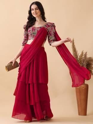 Kinjo Embroidered Garara Saree Georgette Saree