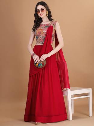 Kinjo Solid Stitched Lehenga Choli