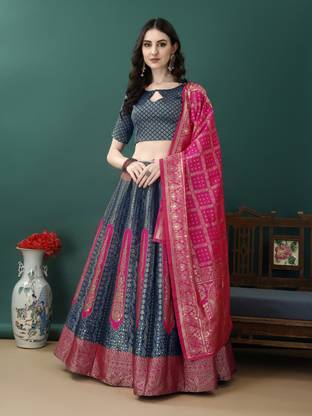 SWAMI STUDIO Self Design Semi Stitched Lehenga Choli