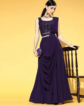 ISHU FAB Solid Semi Stitched Lehenga Choli