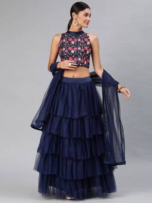 Fabcartz Solid Semi Stitched Lehenga Choli