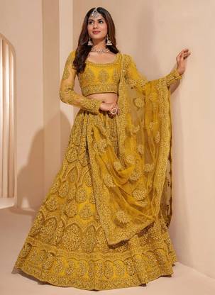 Udbhav Export Embroidered Semi Stitched Lehenga Choli