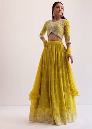 FAB WINDOW Embroidered Semi Stitched Lehenga Choli