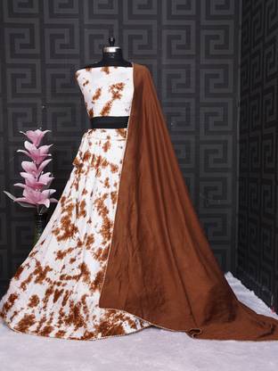 Het Enterprise Floral Print Semi Stitched Lehenga Choli