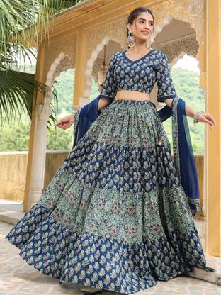 Janasya Printed Stitched Lehenga Choli