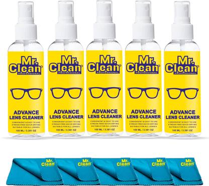 MCP Lens & Screen Cleaner Spray Kit – Pack of 5 (100ml + Cloth) | Streak-Free Shine  Lens Cleaner
