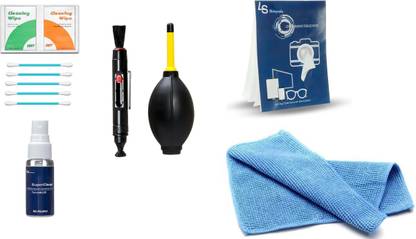 FND 7 IN 1 Multi-Purpose Cleaning Kit for Cameras, Lenses, Binoculars, LCD, Laptops, Desktops, Keyboards, (20 ml, 5 x 5 inch, Pack of 7)  Lens Cleaner