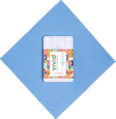 VIVID VividVisionInt® Lens Cleaning 20 ML Pack Of 1 Solution Pocket Spray contain NO Detergent NO foam For Spectacles Eyeglasses Mobile PC Nd Camera With Microfiber Cloth Polyester Nylon  Lens Cleaner