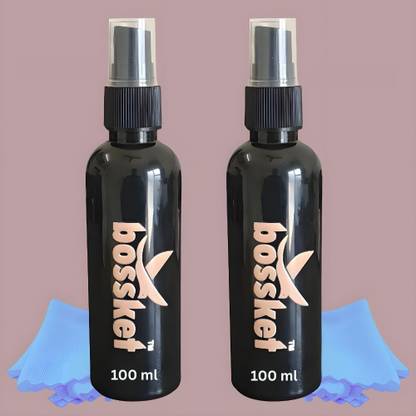 Bossket Pack of 2 Eyeglass Cleaner Sprays(120 ml)+2 Microfiber Clothes,for Laptop,Camera  Lens Cleaner