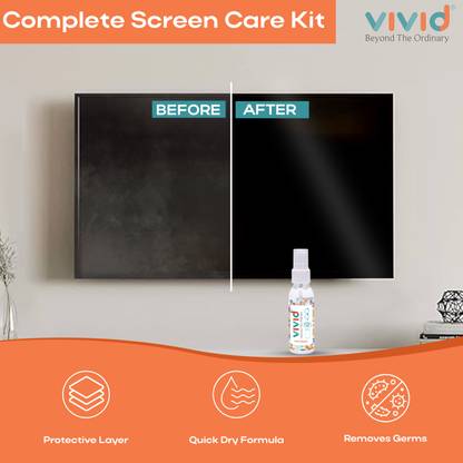 VIVID VividVisionInt® Lens Cleaning 50 ML Solution Spray contain NO Detergent NO foam for Spectacles Sunglasses Eyeglasses Mobile PC Laptop TV & Camera 60ml Bottle Microfiber Cloth Polyester Nylon (50 ML)  Lens Cleaner