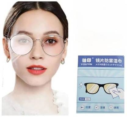 NSUSU 100Pcs Anti Fog Wipes for Glasses, Individually Wrapped Lens Cleaner Wipes B  Lens Cleaner