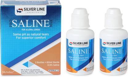 Silver Line Laboratories Pro Saline Max for Scleral Lenses (60 ml x 2 Bottles) Cleaning solution for Scleral Lenses