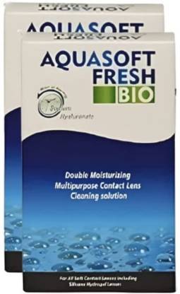 AQUASOFT Fresh Bio, Soft contact lens solution (Pack of 2) multi purpose