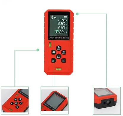 RCSP Laser Distance Meter Digital Measuring Device for Home, Urban Road Planning, Construction site and Industrial Point Range 40meter HT-40 Non-magnetic Engineer's Precision Level
