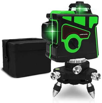 Hukimoyo 12 Line Laser Level Machine Digital Distance Measuring Device Light with Stand 12 Line Laser Level Machine Digital Distance Measuring Device Light with Stand Non-magnetic Line Level