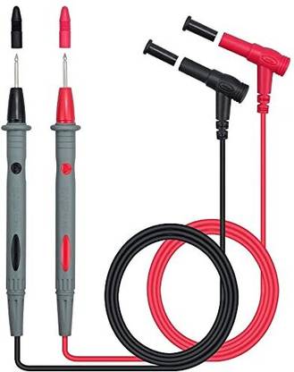 GoodsBazaar 1000 Volt 10 Amp Universal Multimeter Lead Probes Plug Test Cable Wire Pen Thin 1000V 20A Test Lead Probe Silicon Wire Pen Cable with Thin Tip Needle Test Pen Non-magnetic Engineer's Precision Level