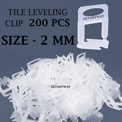 GETANYWAY Tile Levelling Spacer Clips 2 MM Clip only 200pcs For Both Floor & Walls Tiles Non-magnetic Post Level