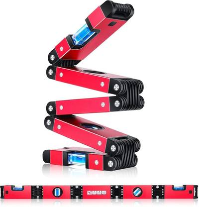 Flemigo 28 Inch Multi-Function Foldable Level,Magnetic Level tool Measuring Tool with 4 Easy to Read Level Bubbles,Precise Leveling Tool Magnetic Engineer's Precision Level