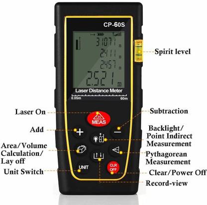 thermomate 60m Distance meter Range Finder Laser Distance Measuring Non-magnetic Engineer's Precision Level Non-magnetic Engineer's Precision Level