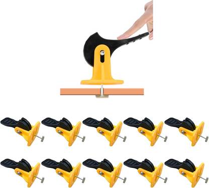 Sherni 50pcs Tile Leveler Spacers, Tile Leveling System with Special Wrench, Reusable 50pcs Tile Leveler Spacers, Tile Leveling System with Special Wrench, Reusable Non-magnetic Line Level