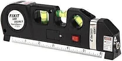 Viratretail Level Laser Plastic Horizon Vertical Measure Tape Aligner Bubbles Ruler Multifunction Leveler Tool (Black) Magnetic Line Level