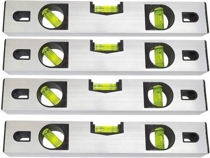 Gadariya King 4 Pcs 12 inch water level Indicator aluminium scale/Magnetic Carpenter's Magnetic Carpenter's Level