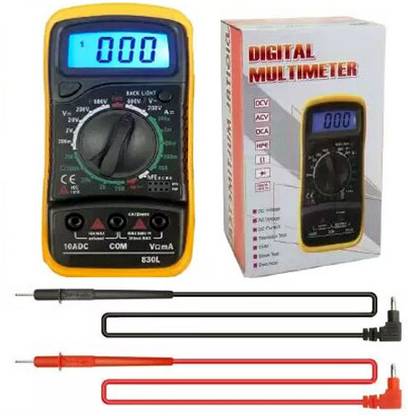 BALRAMA DT33d with Square Wave Signal Output Digital Clamp Multimeter Electronic Meter Tester Used To Measuring Dc Voltage, Ac Voltage, Dc Current, Resistance, Ohm Volt Amp & Diode Detection Voltmeter with Rubber Sleeve Protection + LCD Screen + Blue Backlight + Stand + Battery + Testing Probe Leads Handheld Portable Small High Quality Non-magnetic Electronic Level