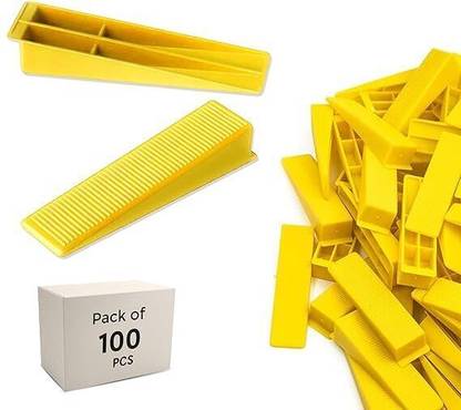 Spotview Leveling System Wedges Tile Leveler Clips DIY Tile Leveler Spacer (100 Pcs) Leveling System Wedges (Yellow) - Tile Leveler Clips DIY Tile Leveler Spacers Non-magnetic Line Level