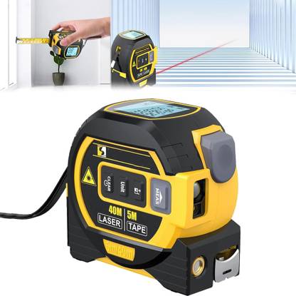VUSTICA 40m Digital Measuring Tape Automatic Laser Measurement Distance Meter Level Line 3-in-1 Digital Measuring Tape Device Electronic Distance Meter Tool Machine Non-magnetic Engineer's Precision Level