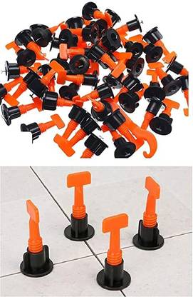 Helmik 50 pcs Reusable Tile Leveling System kit | Tile Leveller with Special Wrench 50 pcs Reusable Tile Leveling System kit | Tile Leveller with Special Wrench Non-magnetic Line Level