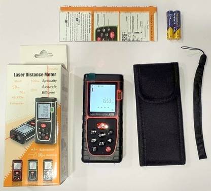 BALRAMA 4line/9key 60mtr/197ft/2362inch New Model High Precision Handheld Laser Range Finder 60 meter Laser Distance Meter + Large LCD Backlight + Waterproof + Dustproof Digital Diastimeter for Volume/Area/Min/Max/Add/Substract/Pythagorean/Continuous Measurement Laser Measure Distance Tape Measure with Bubble Level Non-magnetic Engineer's Precision Level