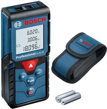 BOSCH GLM 40 Laser Distance Measuring Unit 0.15-40m With Canvas Pouch Non-magnetic Electronic Level