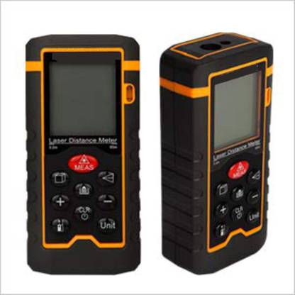 MxRady HSETIN Digital Laser Distance Meter 60M with Backlight LCD Screen Single-distance Measurement/Area/Pythagorean Modes Non-magnetic Line Level