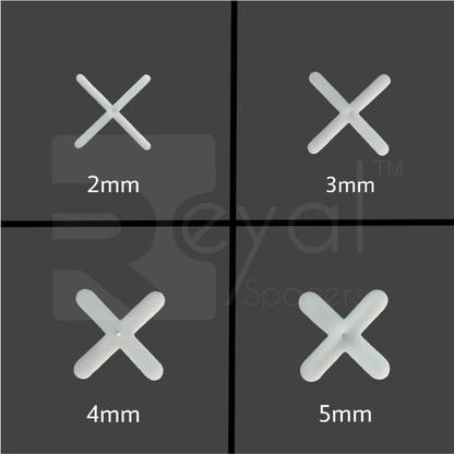 Reyal Plastic 2mm Tile Spacers for Floor tiles and Wall tiles Pack of 100 Pcs Tile Leveling System for Home Office Non-magnetic Engineer's Precision Level