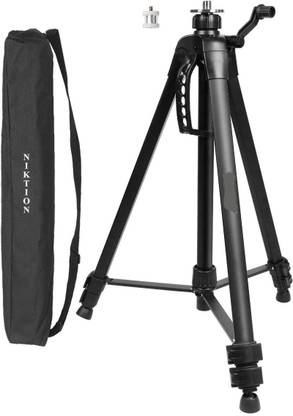 NIKTION Aluminum Tripod for Laser Level, with Handle and Bubble Level, with 5/8" Lever Tool