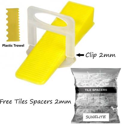 SUNELITE Tile Leveling System 100 Wedge and 200 Clips With 2mm Tiles Spacer Lever Tool