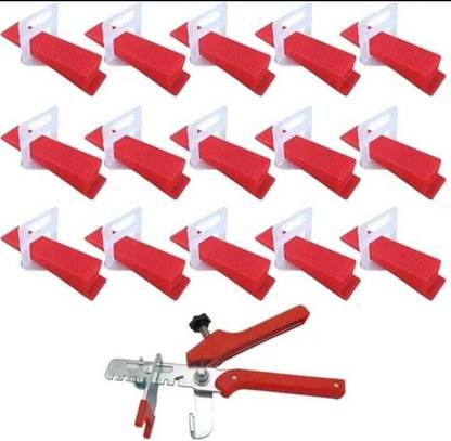 NEWHANDTOOLS Premium Quality Tile Leveling System 100 Wedge and 200 Clips 3mm With Spacers Lever Tool