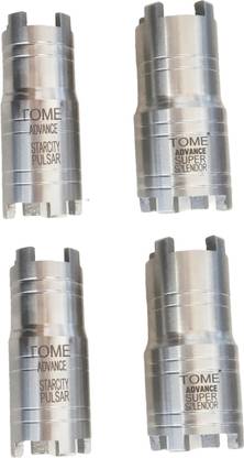TOM MULTIBIKES CLUTCH NUT SET (2 x SUPER SPLENDOR, 2 x PULSER / STAR CITY) SPANNER HARDNED AND TEMPERED MADE ON CNC MACHINE Lever Tool