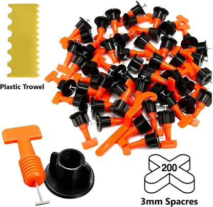 OLLSET 50 PCS Tile Leveling System Kit Reusable Tile Leveler Needle With Tiles Spacers Lever Tool