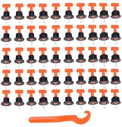 AS TOOL CENTER Leveling Tool, 50Pcs Tile Leveler, Flooring Wall Leveling System Locator Lever Tool