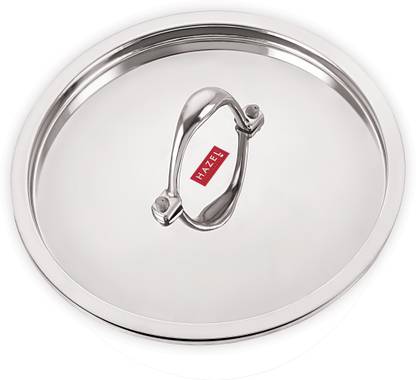 HAZEL Stainless Steel Plain Lid With Handle, 24 cm 9.44 inch Lid, Pack of 1