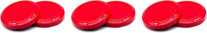 Mkd2 Rise Glass Jar 82 mm Red Lids / Cap Set of 6 Pcs 3.2 inch Lid, Pack of 6