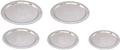 MASSEY Stainless Steel Tope Lid, Set of 4 (SIZE 9-13) 6.5 inch, 7 inch 7.5 inch, 8 inch & 9 inch Lid Set (Stainless Steel) 6.5 inch, 7 inch, 7.5 inch, 8 inch, 9 inch Lid Set, Pack of 5