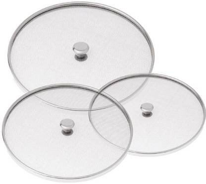 KUBER INDUSTRIES Stainless Steel Food Cover/Milk cover Jali/Steel Jali/Multipurpose Net Lid Set of 3 Pcs (10 & 11 & 12 Inches) Code-Net37 7 inch Lid, Pack of 3