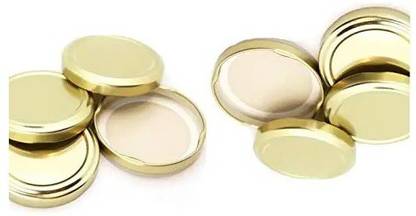 Machak Glass Jar Lids Only 82mm For 82 mm Mouth Jars (Golden ) 3.5 inch Lid, Pack of 6