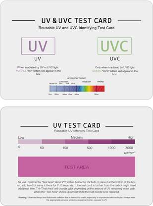 STORITE 3 in 1 UV Intensity Test Card ,UVA & UVC Light Identifying Card ,UVB Tester Light Meter