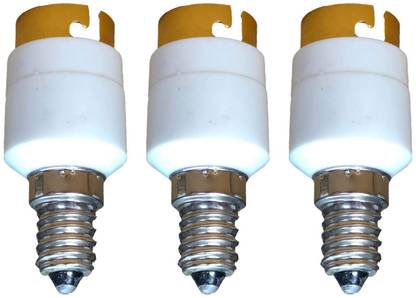 ECOBELL 3 Pcs E14 to B22 Adapter Conversion Socket High Quality Fireproof Plastic Material Lamp Base Bulb Holder Converter Plastic Light Socket