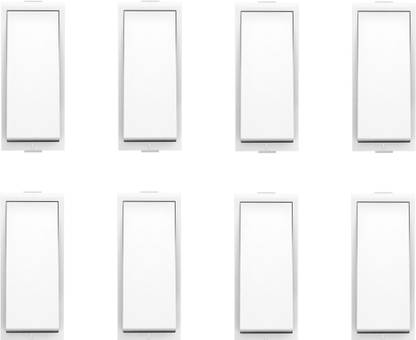 JELECTRICALS 6 AMP Switch- White- Pack of 8 Plastic Light Socket